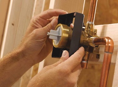 How deep do you mount a shower valve?