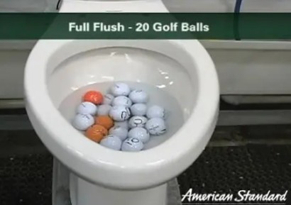 American standard toilet flush bucket golf balls